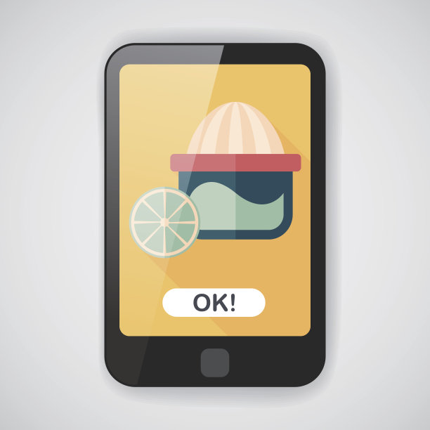 厨具榨汁机扁平图标与长影子，eps10图片下载