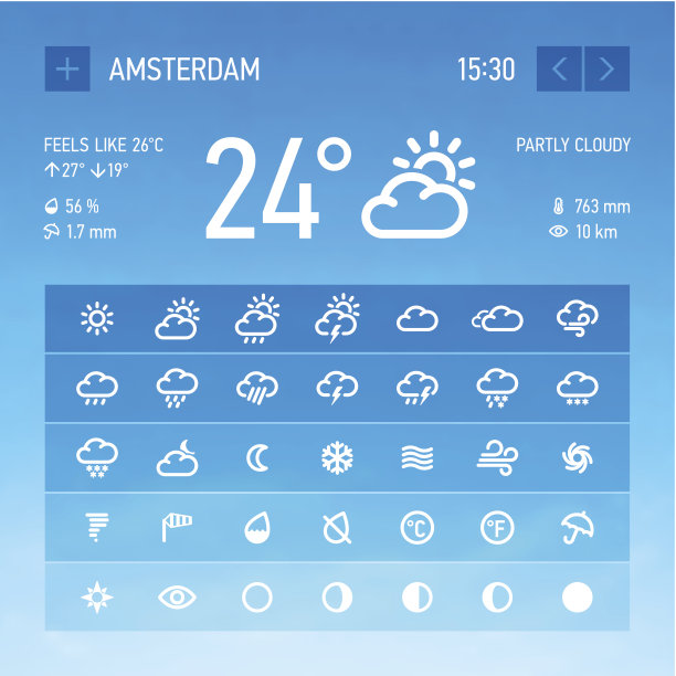 天气小部件图标集图片下载