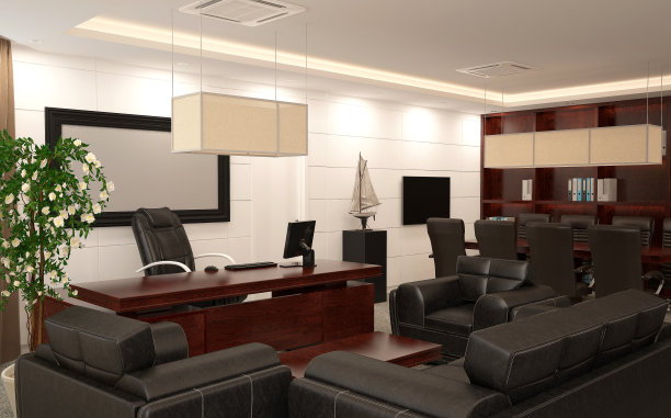 行政办公室室内设计的3d效果图图片下载