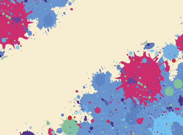 水彩颜料飞溅框素材图片