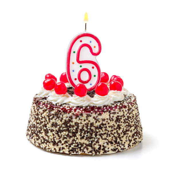 生日蛋糕和燃烧的蜡烛6号图片下载