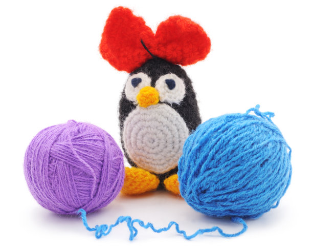 针织企鹅。图片下载