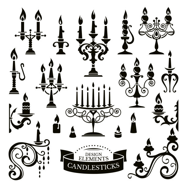 轮廓的烛台图片下载