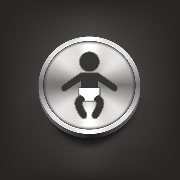 宝贝图标上的银色按钮图片下载