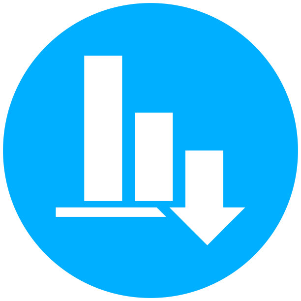 条形图图标上的圆形按钮。图片下载