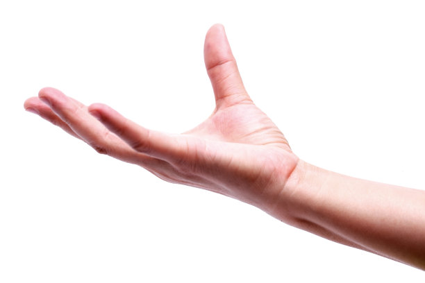 手持孤立的白色背景。图片下载