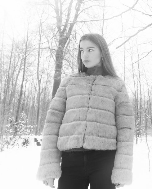 女孩在毛皮图片下载