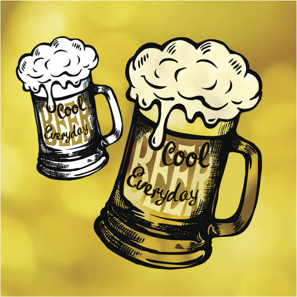 清凉新鲜的啤酒杂志图片下载