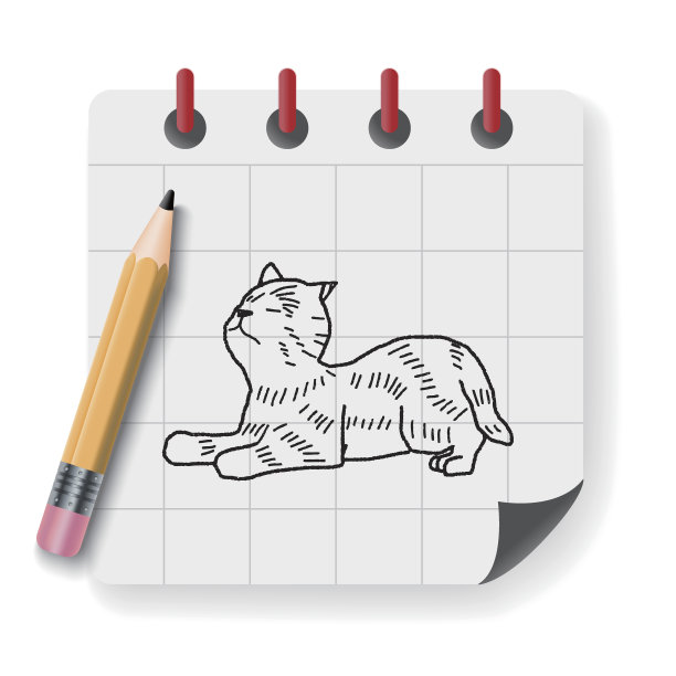 猫涂鸦画图片下载