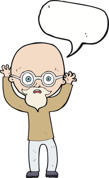 卡通强调秃头男人说话冒泡图片下载
