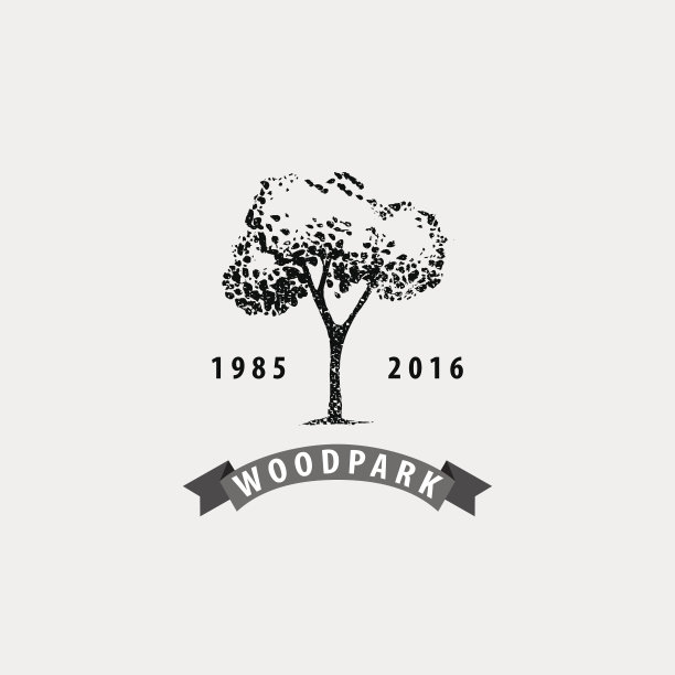 矢量复古树标志。Eco，印花，时髦的徽章图片下载