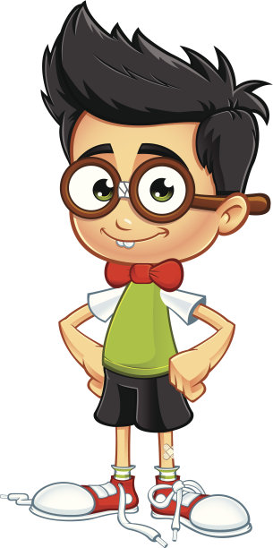 极客男孩-手放在臀部图片下载