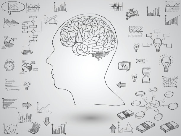 大脑概念与创意涂鸦图形和图表?图片下载