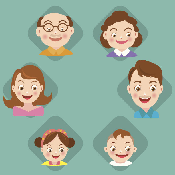 集合的家庭图标。vector素材图片