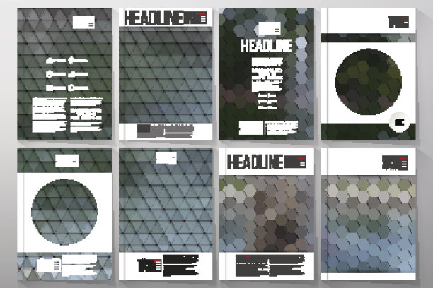 小册子、传单或小册子的业务模板。公园景观。集合图片下载