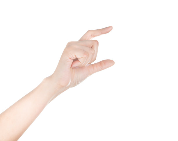 女人手里握着虚拟名片，孤立上白图片下载