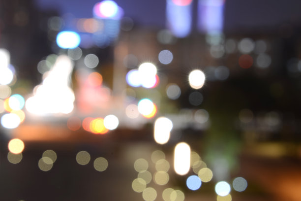 离焦街灯的背景。图片下载