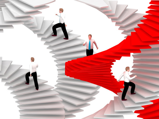 人们走上事业的阶梯。图片下载