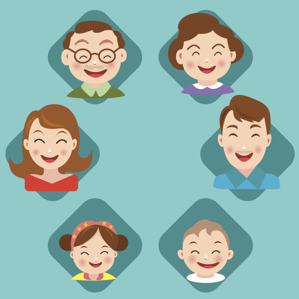 集合的家庭图标。vector素材图片