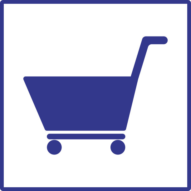 购物车图标蓝色孤立向量图片下载
