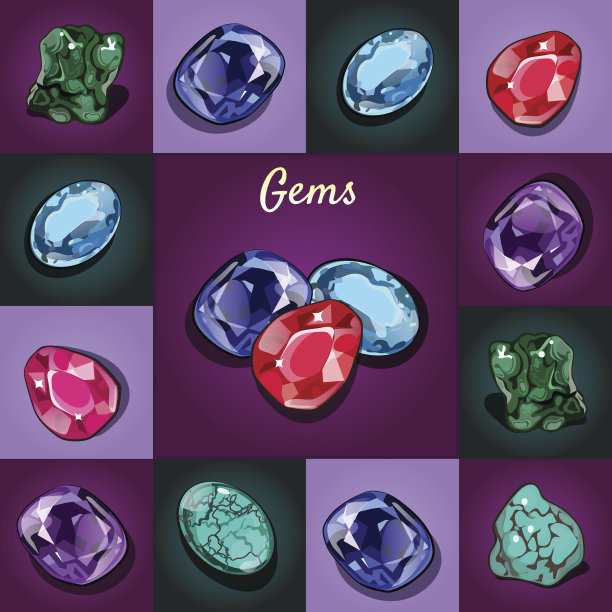 游戏中的宝石图标，6颗宝石图片下载