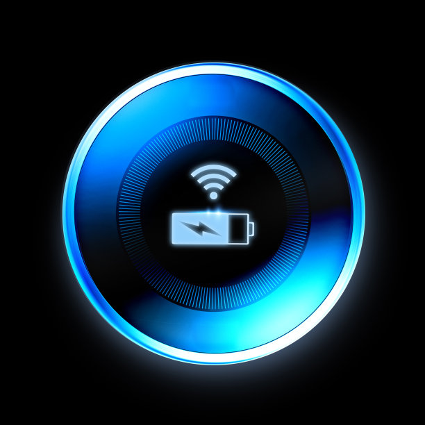 无线充电概念与电池wi-fi图标图片下载