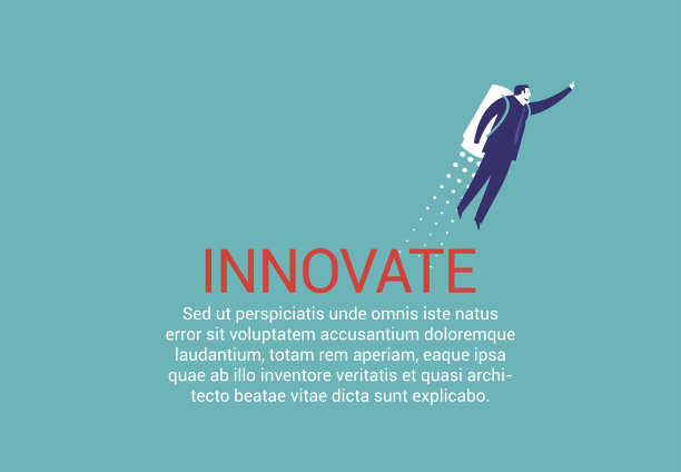 带着火箭的商人找到了创新的新方法图片下载