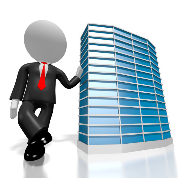 3D办公大楼，商人图片下载