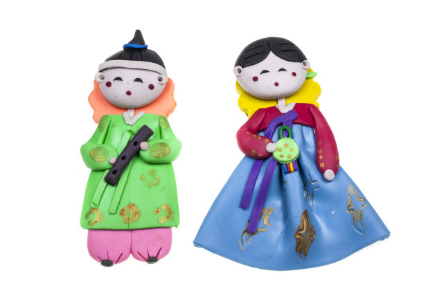 娃娃男女韩国传统纪念品图片下载