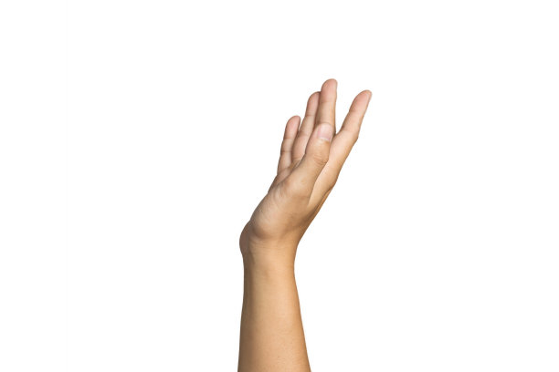 白色背景上孤立的男子手势图片下载