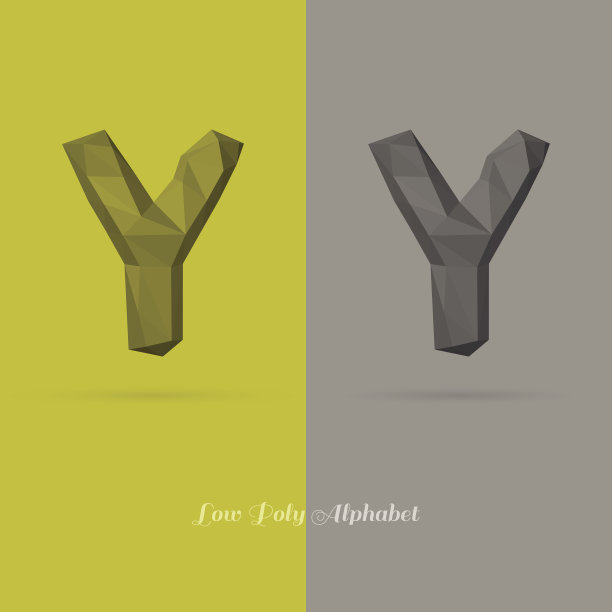 多边形扁平字母Y图片下载