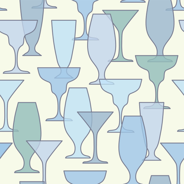 矢量无缝模式与鸡尾酒杯图片下载