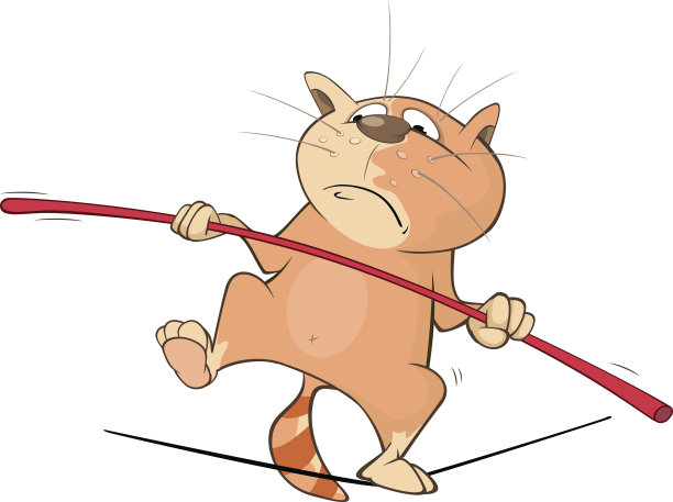 插图可爱的猫杂技卡通人物图片下载