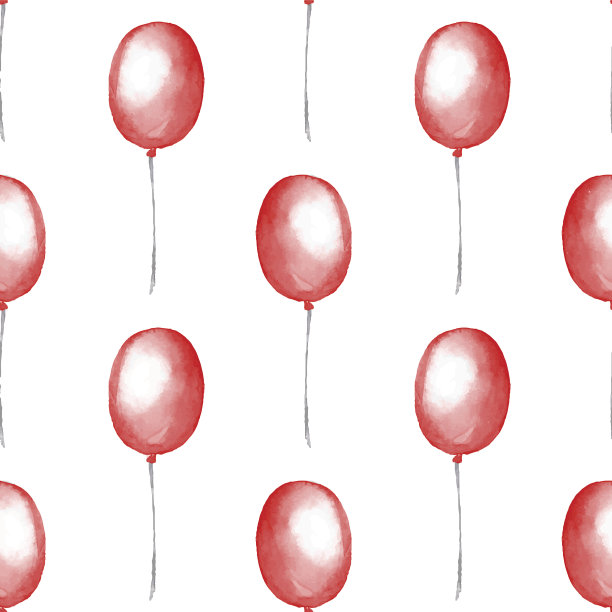 气球。水彩无缝模式矢量图片下载
