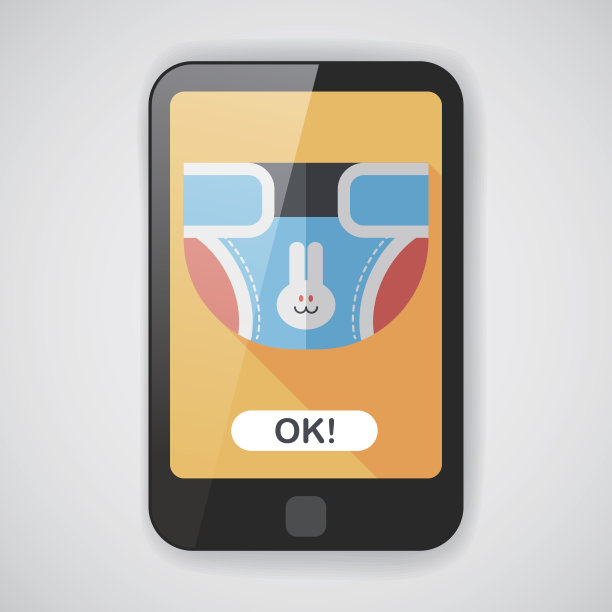 尿布平图标与长影子，EPS 10图片下载