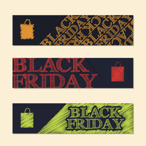 黑色星期五标签设置潦草的元素图片下载