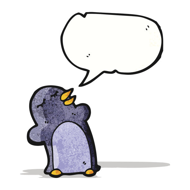 企鹅与语音气泡卡通图片下载