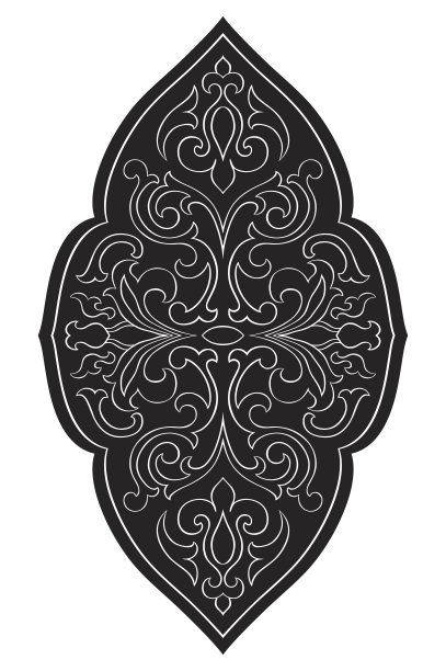 东方黑白点缀。素材图片