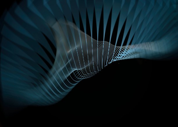 抽象的螺旋网络几何曲面、线、点背景，用作数字壁纸和技术背景。图片下载