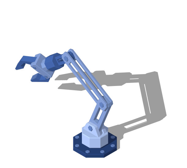 机械手臂。孤立在白色背景上。3 d渲染插图。图片下载