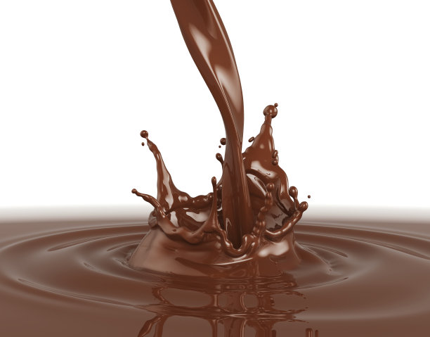 在白色背景上洒巧克力图片下载