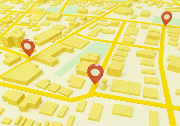 街道地图与GPS图标图片下载