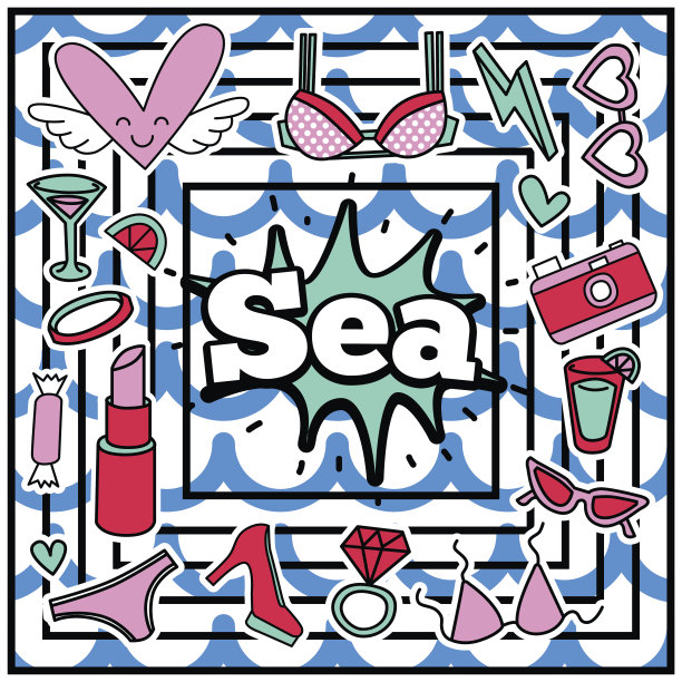 时尚夏季补丁徽章图片下载