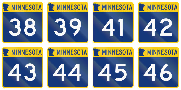 在美国使用的明尼苏达路线盾牌的收集图片下载