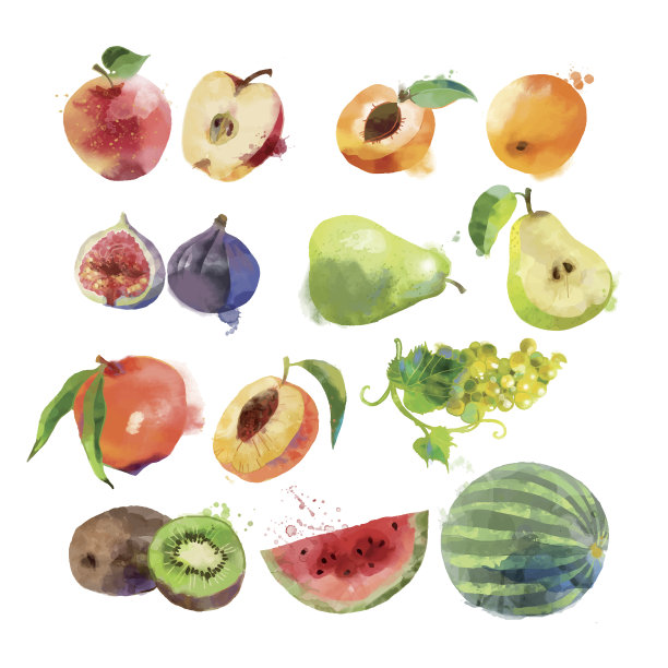 水彩水果套图片下载