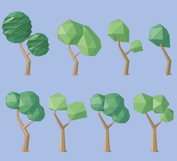 一组低聚树图片下载