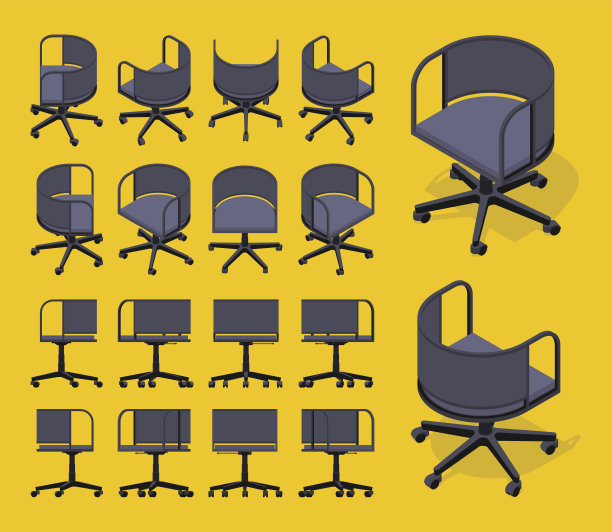 等距办公室旋转椅图片下载