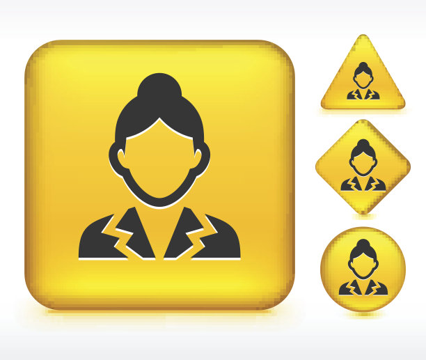 黄钮扣发髻的女商人图片下载