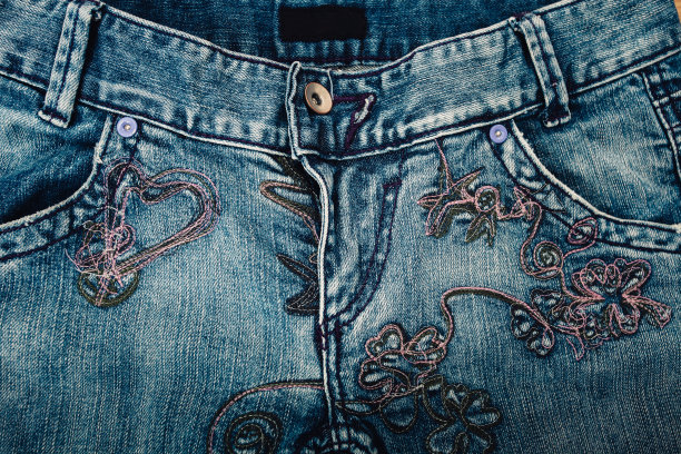 蓝色牛仔裤的背景图片下载