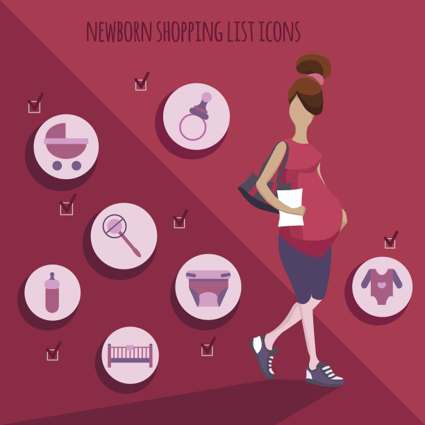 孕妇和新生儿图标矢量素材图片下载